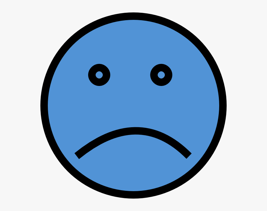 Blue Sad Face Clipart, HD Png Download, Free Download