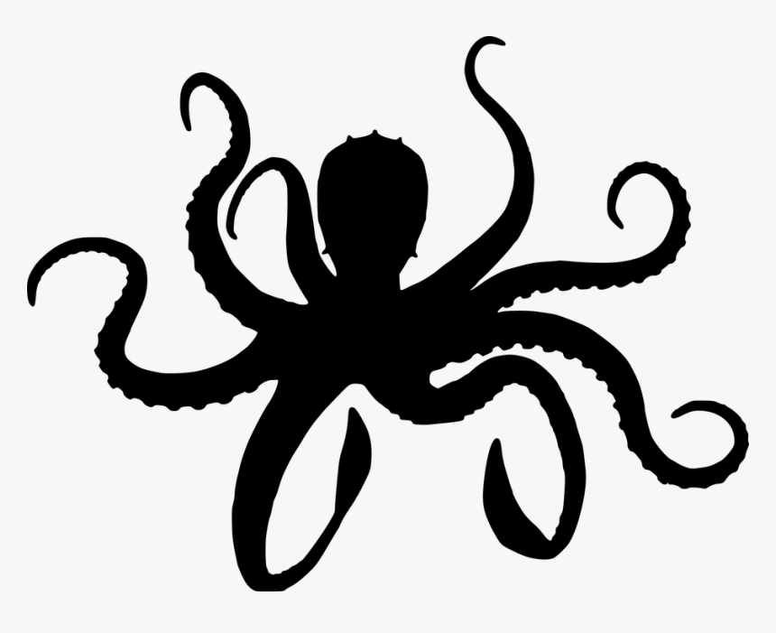 Silhouette, Octopus Vector Graphic, Octopus Tentacles - Octopus Vector Png, Transparent Png, Free Download