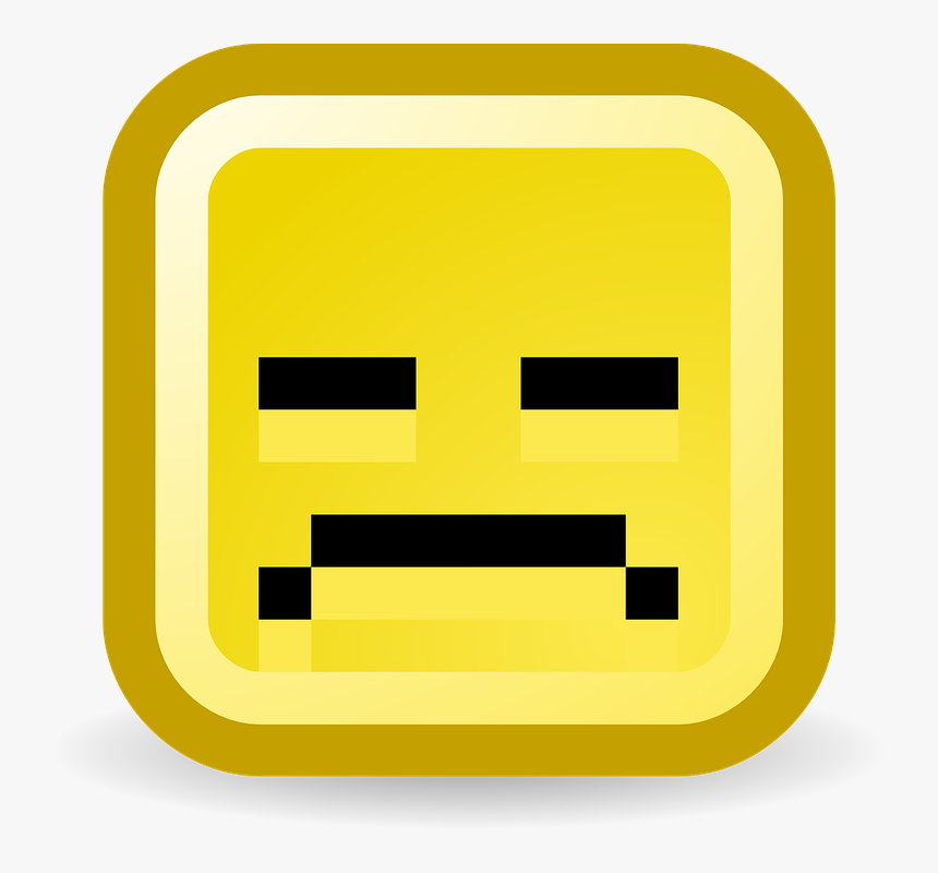 Emoticon,area,text - Sad Face Pixelated, HD Png Download, Free Download
