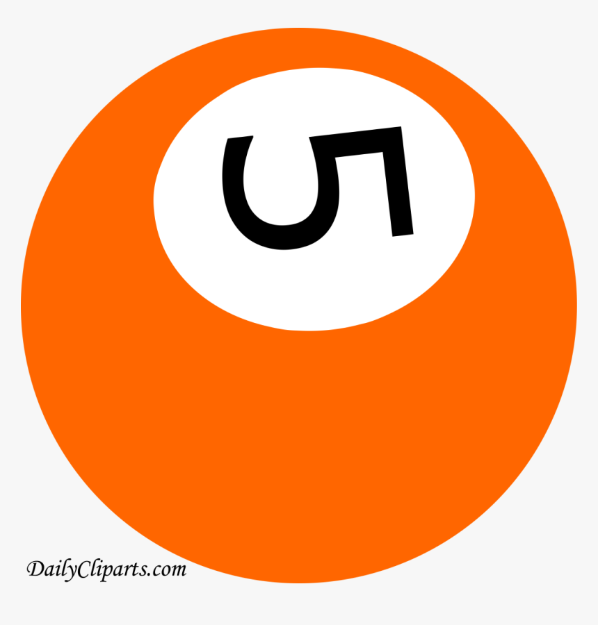 Number 5 Pool Ball Orange Color Clipart Icon - Circle, HD Png Download, Free Download