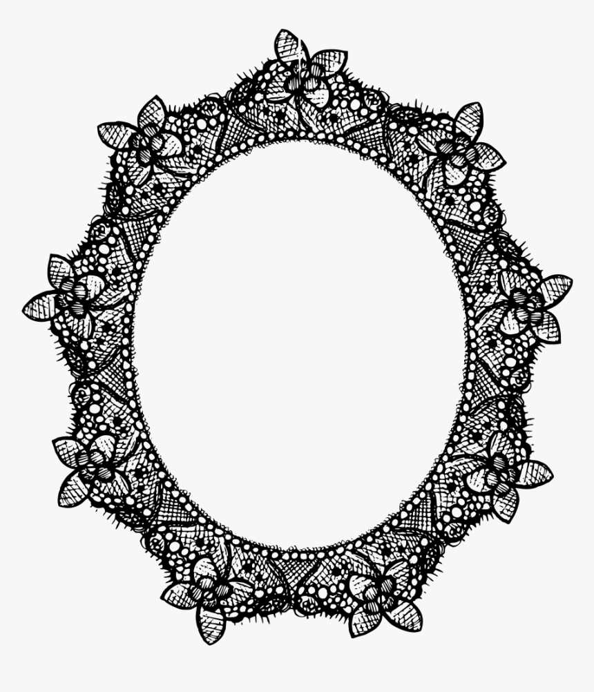 Lace, Vintage, Old, Frame, Oval, Decorative - Black Lace Png Circle, Transparent Png, Free Download