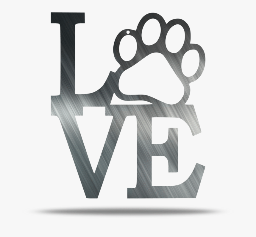 Paw Love Metal Wall Sign - Paw, HD Png Download, Free Download