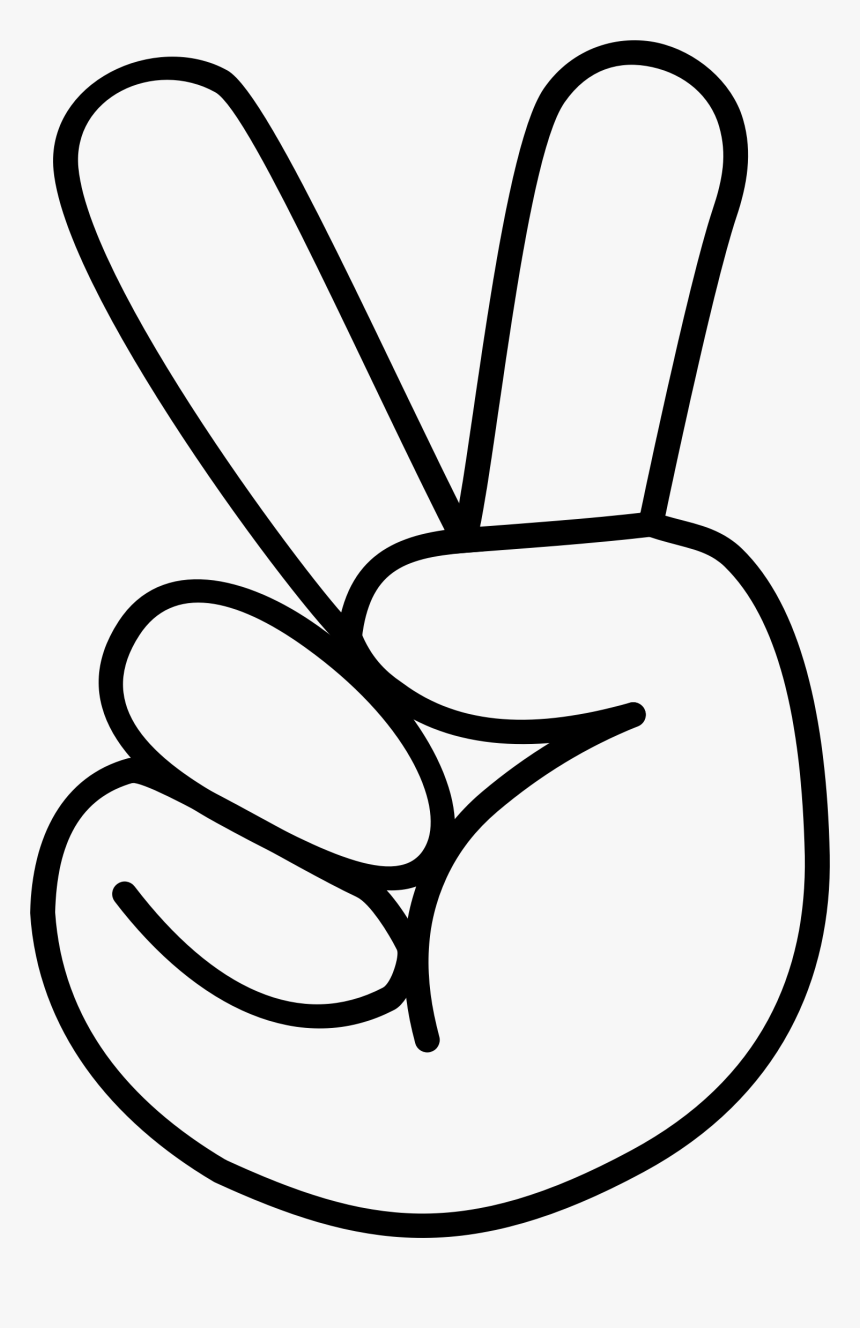 Comic Hand Peace Sign Clip Arts - Hand Peace Sign Clip Art, HD Png Download, Free Download