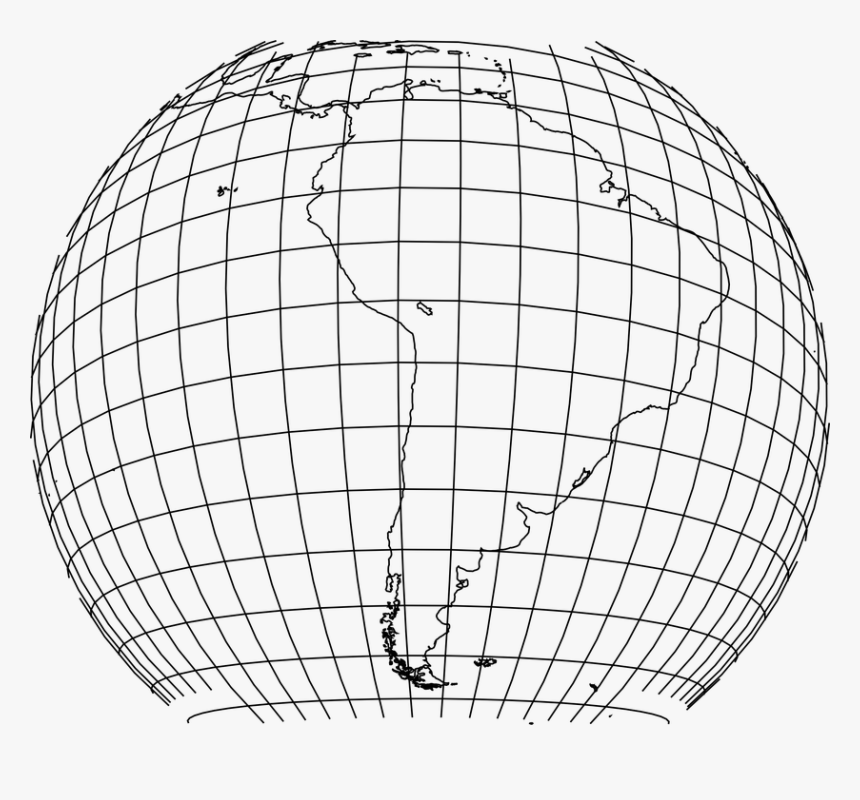 Global, Earth, Grid, South America, Continental, World - 4 Point Perspective Grid, HD Png Download, Free Download