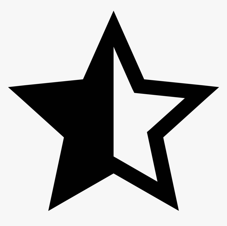 Transparent Black Star Png - Half Filled Star Icon, Png Download, Free Download