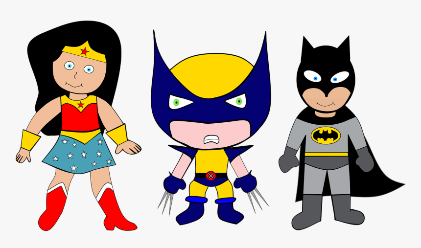 Super Heroes, Super Power, Wonderwoman, Batman, X-men - Heroes Cartoon, HD Png Download, Free Download