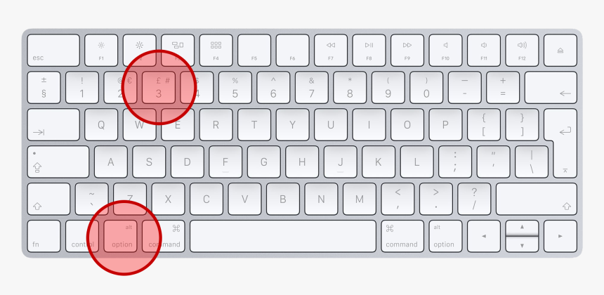 Mac Hash Symbol Hashtag Shortcut On The Apple Keyboard - Apple Keyboard, HD Png Download, Free Download