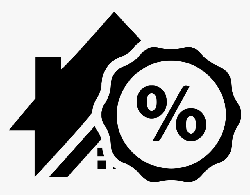 Percentage Symbol On A House For Real Estate Business - Percentage Offer, HD Png Download, Free Download