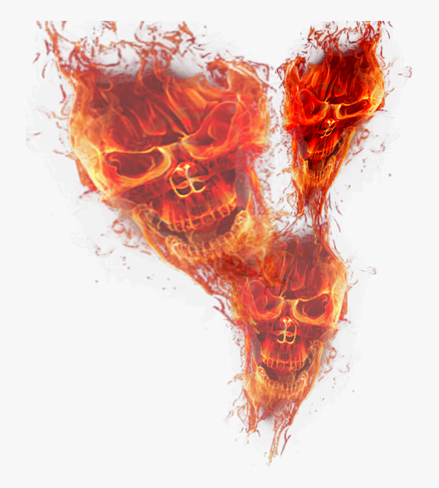 Skull On Fire Png, Transparent Png, Free Download