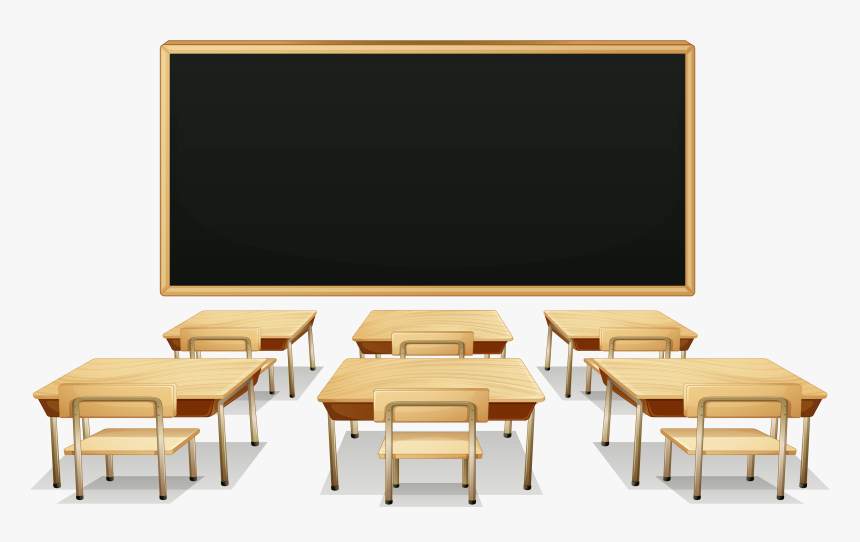 School Classroom With Blackboard And Desks Png Clipart Classroom