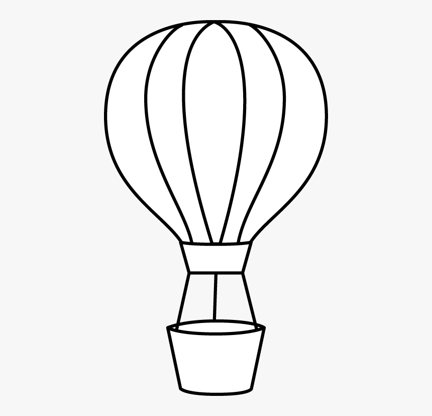 Hot Air Balloon Black And White Clipart - Printable Hot Air Bal...