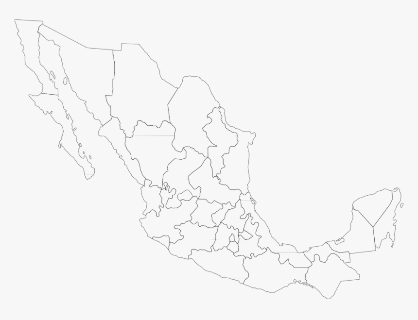 Map, Mexico, Political, Mexican, Country, Nation - States Of Mexico Blank Map, HD Png Download, Free Download