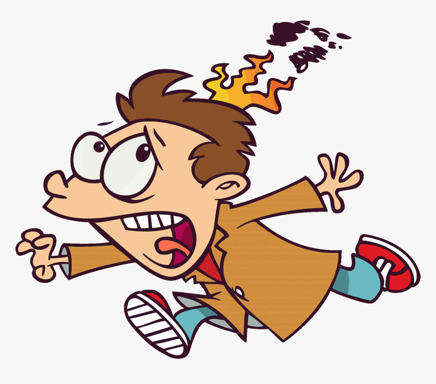 Image Result For Running With Hair On Fire Cartoon - Cartoon Hair On Fire, HD Png Download, Free Download