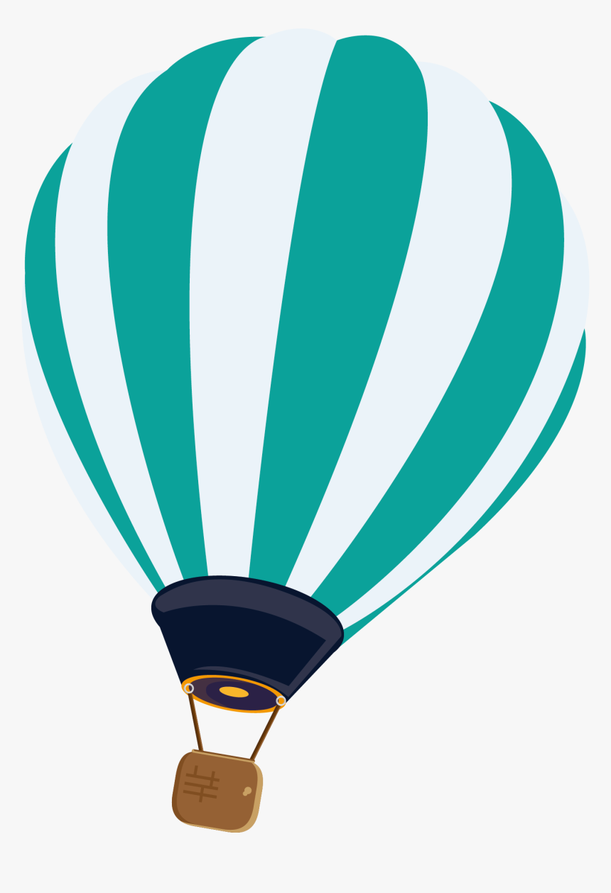 Clip Art Hot Air Balloon Vector - Blue Hot Air Balloon Vector Png, Transparent Png, Free Download