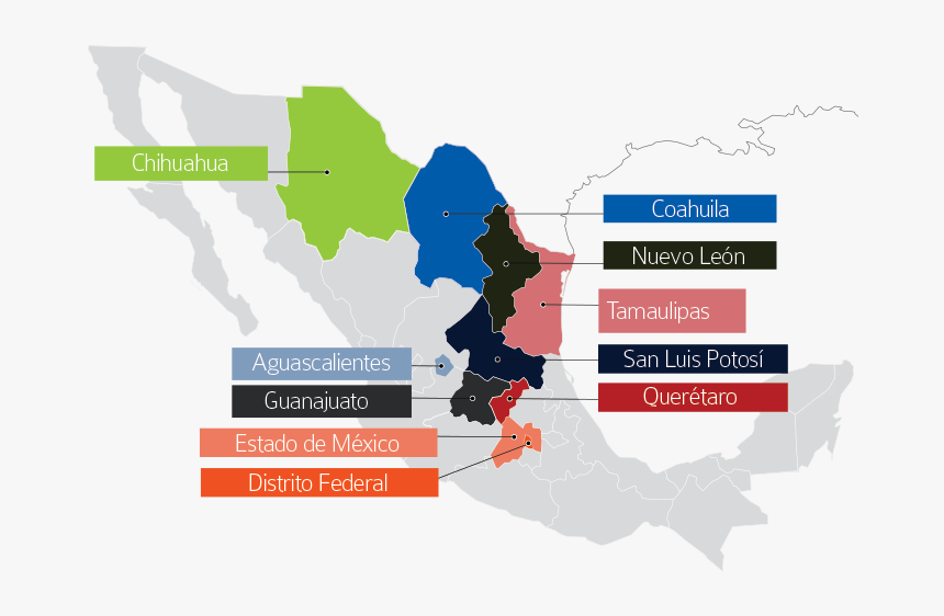 Transparent Mapa De Mexico Png - Zonas Industriales En Mexico, Png Download, Free Download