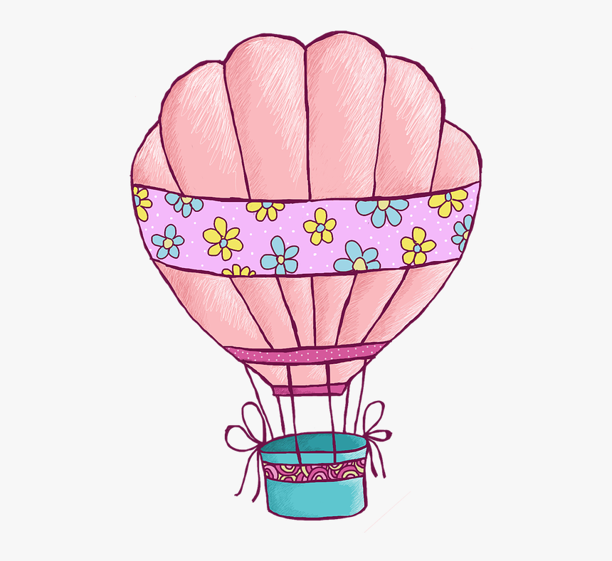 Hot Air Balloon, Clip Art, Design, Drawing, Cute - Draw A Cute Hot Air Balloon, HD Png Download, Free Download