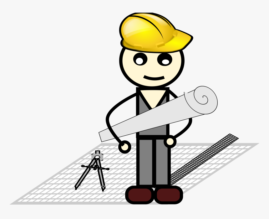 Architect With Compass And Ruler Clip Arts - Architect Cartoon Png, Transparent Png, Free Download