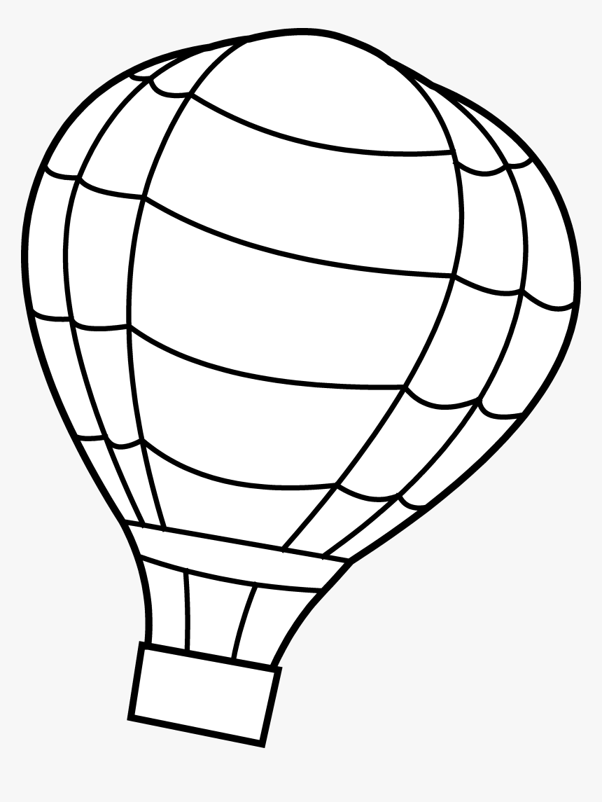 Coloring Pages Free Large - Hot Air Balloon Clipart Outline, HD Png Download, Free Download