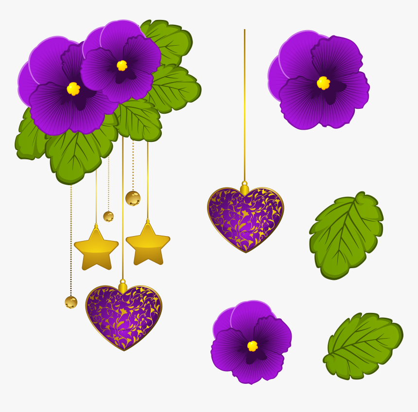 Purple Violets Decorative Element Png Clipart - Portable Network Graphics, Transparent Png, Free Download