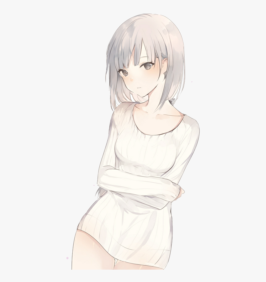 Image Result For Girl Hair Png - Cute White Haired Anime Girl, Transparent Png, Free Download