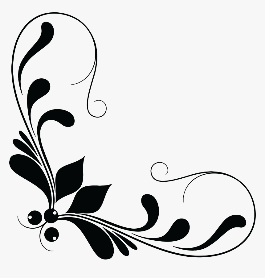 Free Clipart Of A Floral Design Element - Corner Logo Line Art, HD Png Download, Free Download