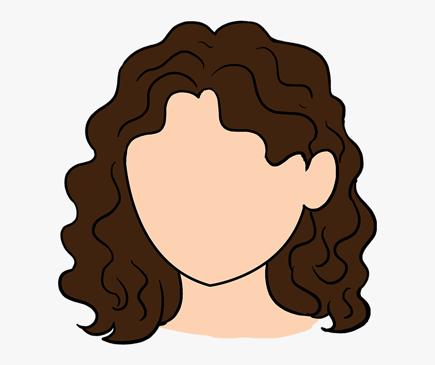 How To Draw Curly Hair - Cartoon Curly Hair Girl, HD Png Download - kindpng...
