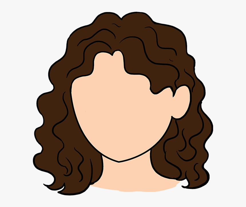 How To Draw Curly Hair - Cartoon Curly Hair Girl, HD Png Download, Free Download