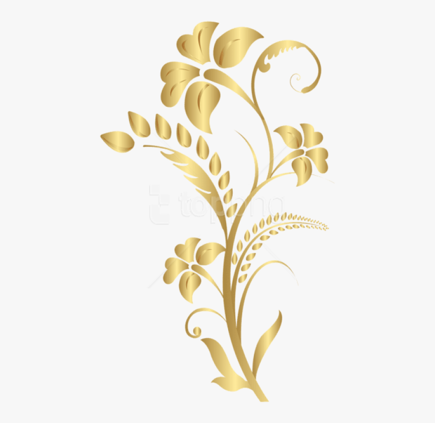 Download Element Gold - Gold Flower Design Png, Transparent Png, Free Download