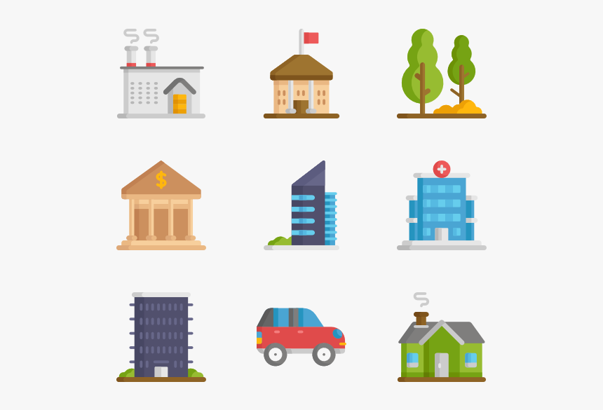 City Elements - Flat Skyscraper Icon, HD Png Download, Free Download