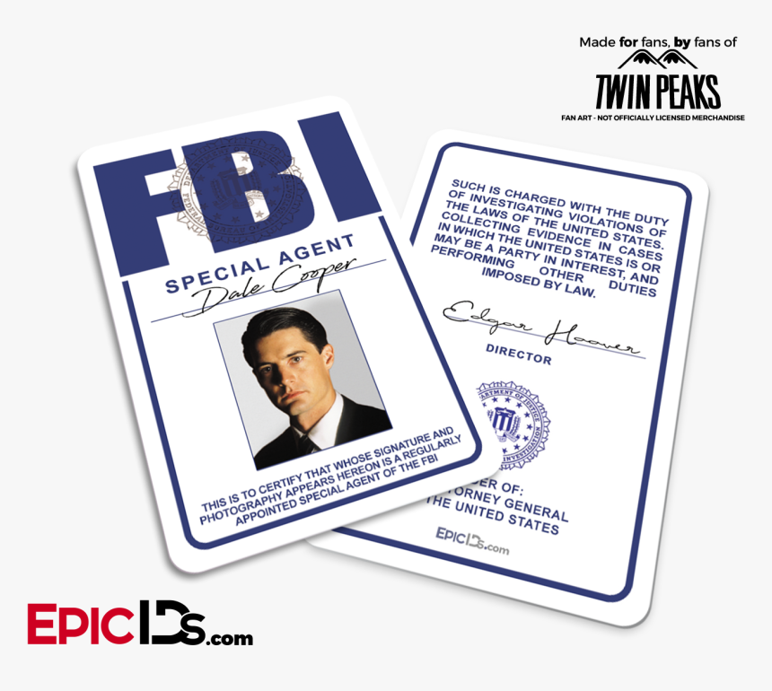 Special Agent "twin Peaks - Dale Cooper Fbi Id, HD Png Download, Free Download