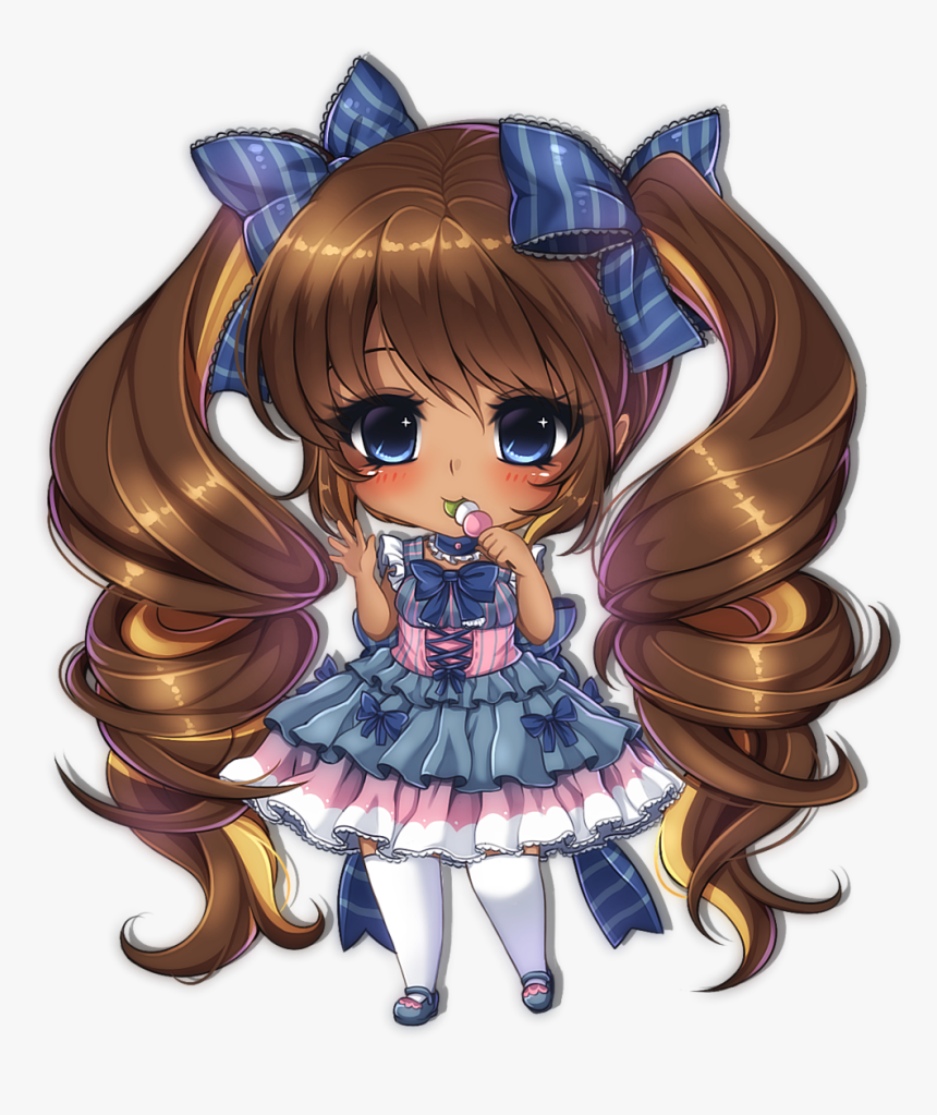 Manga Clipart Chibi - Anime Girl Brown Skin, HD Png Download, Free Download