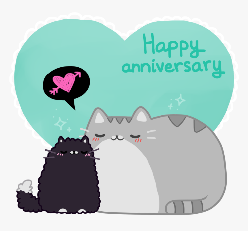 Cats Happy Anniversary Pusheen - Happy Anniversary Pusheen, HD Png Download, Free Download