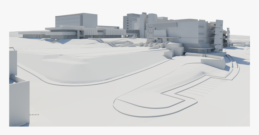 Wlac 3d Site Model - Brutalist Architecture, HD Png Download, Free Download