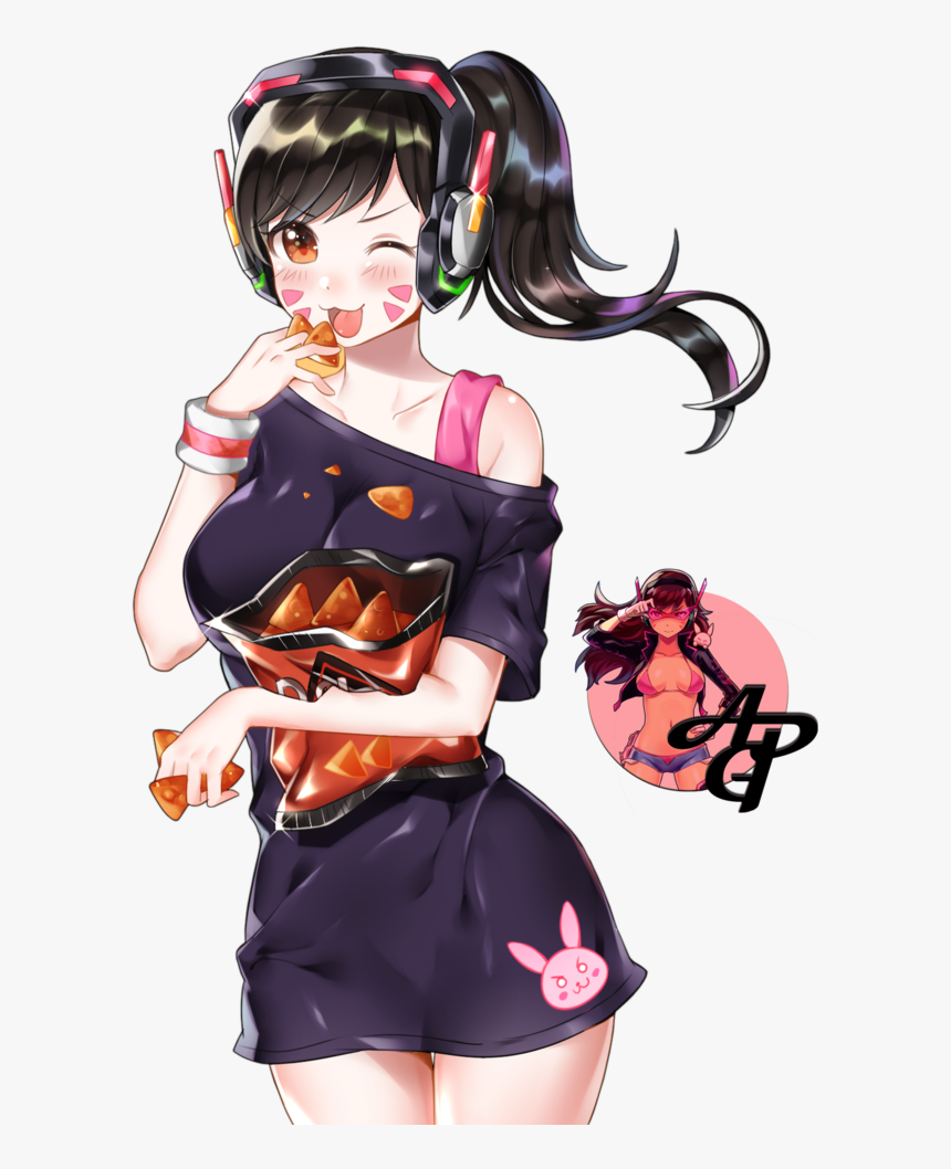 Transparent Overwatch D - Anime Girl With Black Hair In A Ponytail, HD Png Download, Free Download