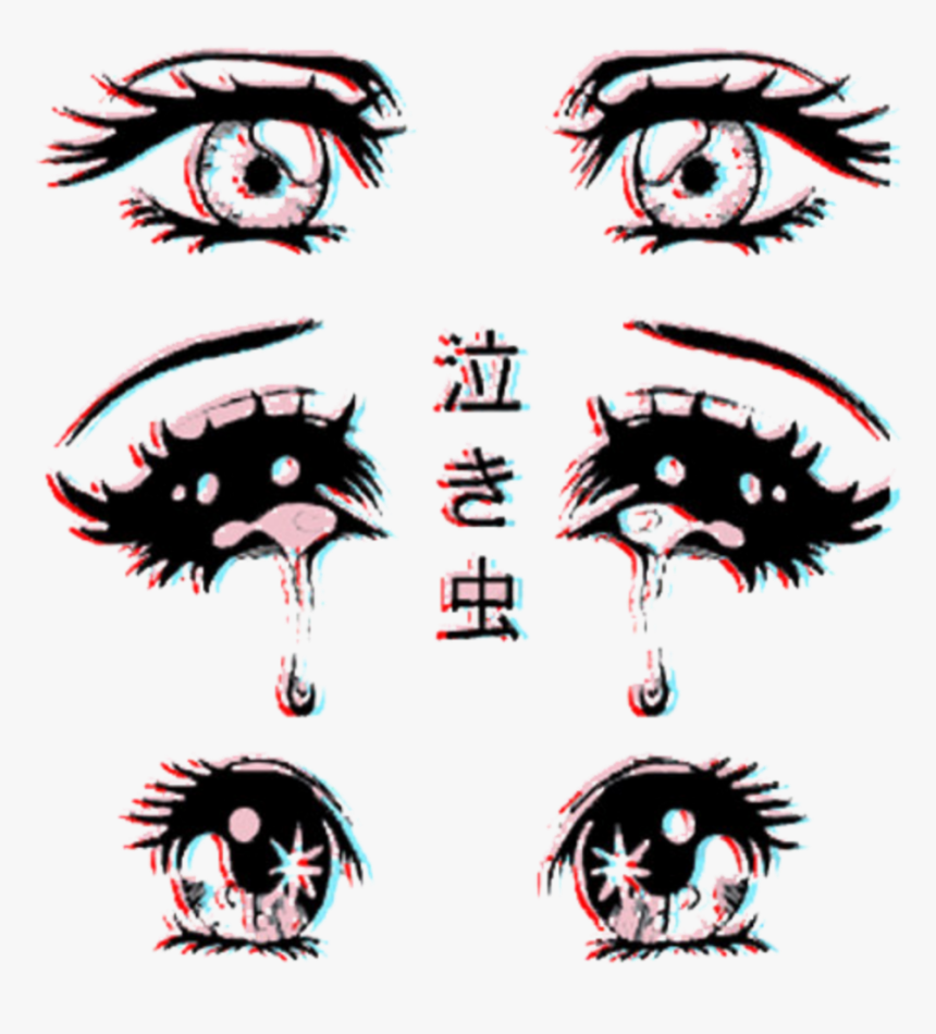 #anime #eyes #glitch #3d #japanstyle - Anime Eyes Drawing, HD Png Download, Free Download