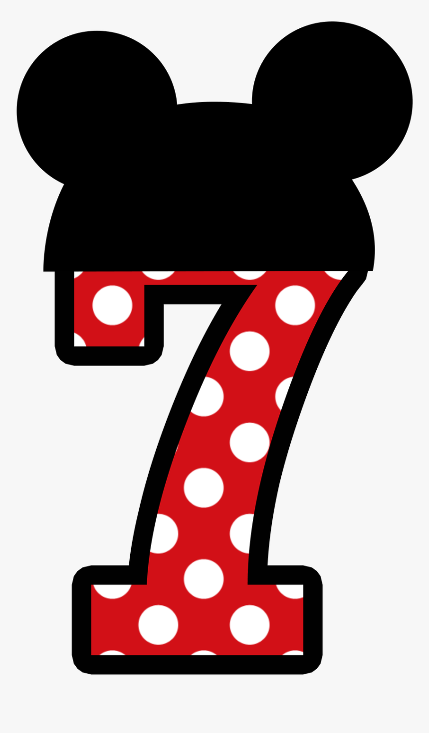 Number 2 Clipart Minnie Mouse - Mickey Mouse Number 7, HD Png Download, Free Download