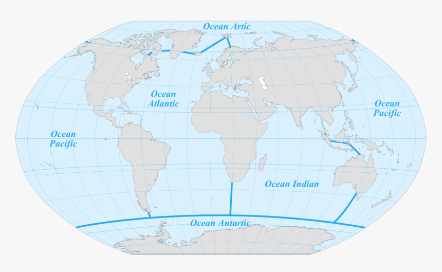 Limits 5 Oceans - World Map Oceans, HD Png Download, Free Download