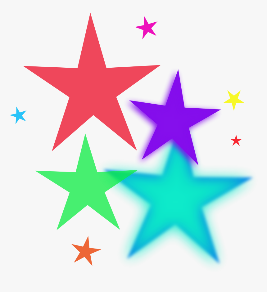 Shooting Stars Clipart Free - Rainbow Star Clipart, HD Png Download, Free Download