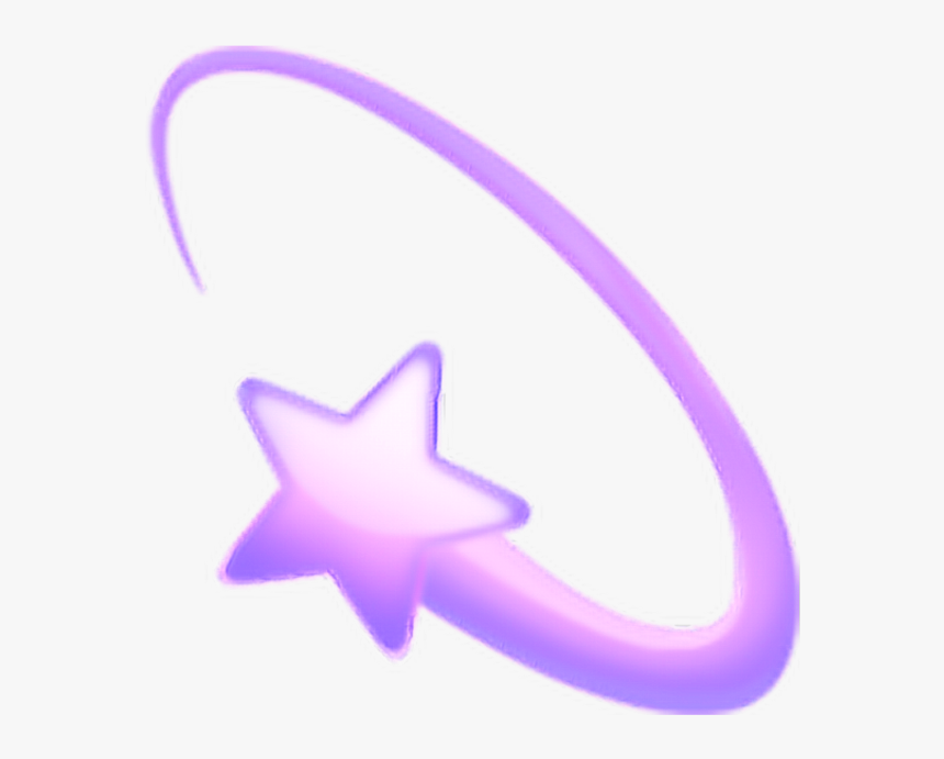 Purple Emoji Overlay Cute Star Halo - Apple Shooting Star Emoji, HD Png Download, Free Download