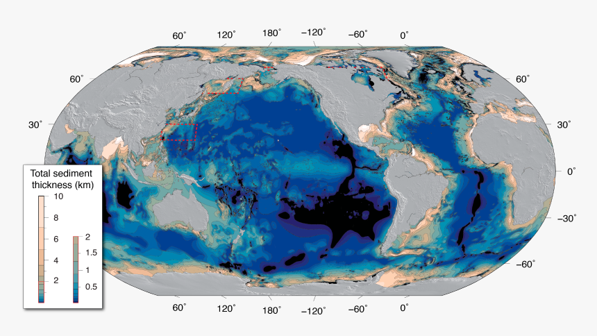 View Large Png Image Of Total Sediment Thickness Version - Ocean Sediment Thickness, Transparent Png, Free Download