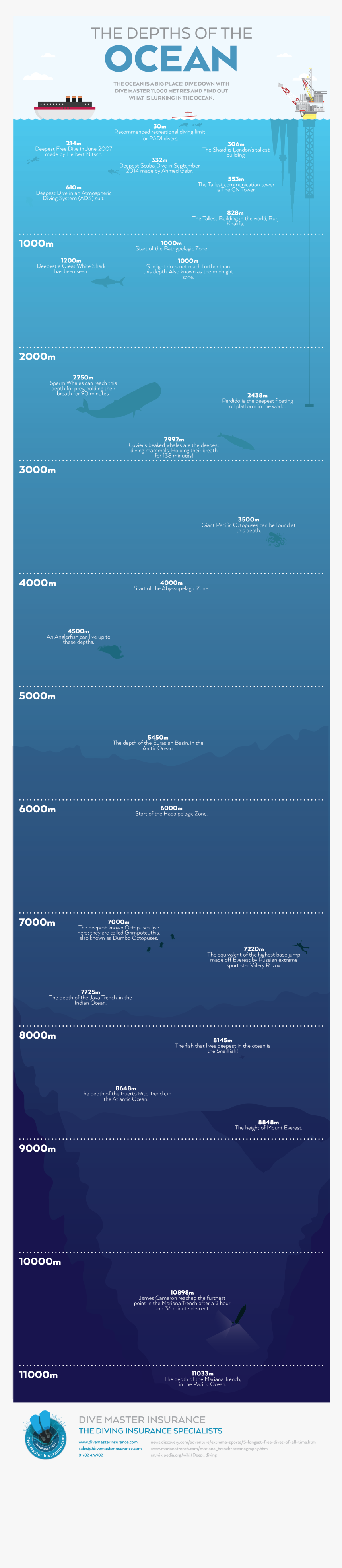 Depths Of The Ocean - Different Depths Of The Ocean, HD Png Download, Free Download