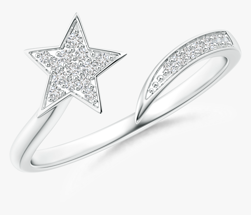 Pave Set Lab Grown Diamond Shooting Star Ring - Engagement Ring, HD Png Download, Free Download