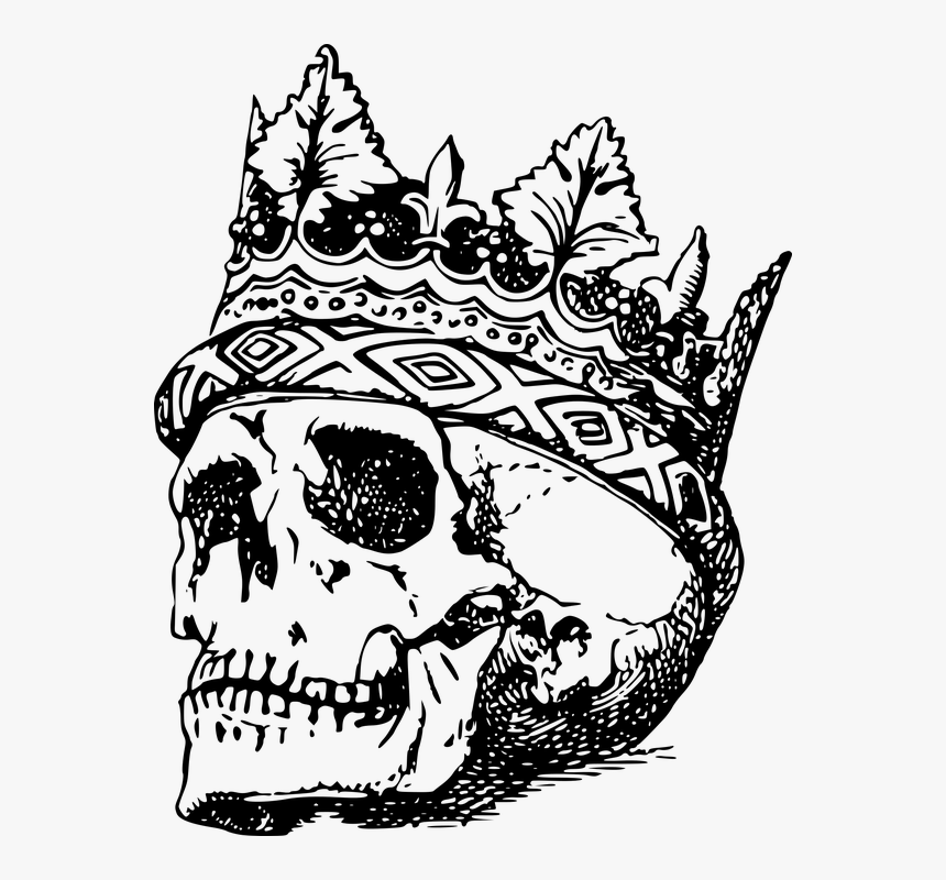 Bone, Crown, Dead, King, Monsters And Heroes, Skeleton - Transparent Skull With Crown, HD Png Download, Free Download