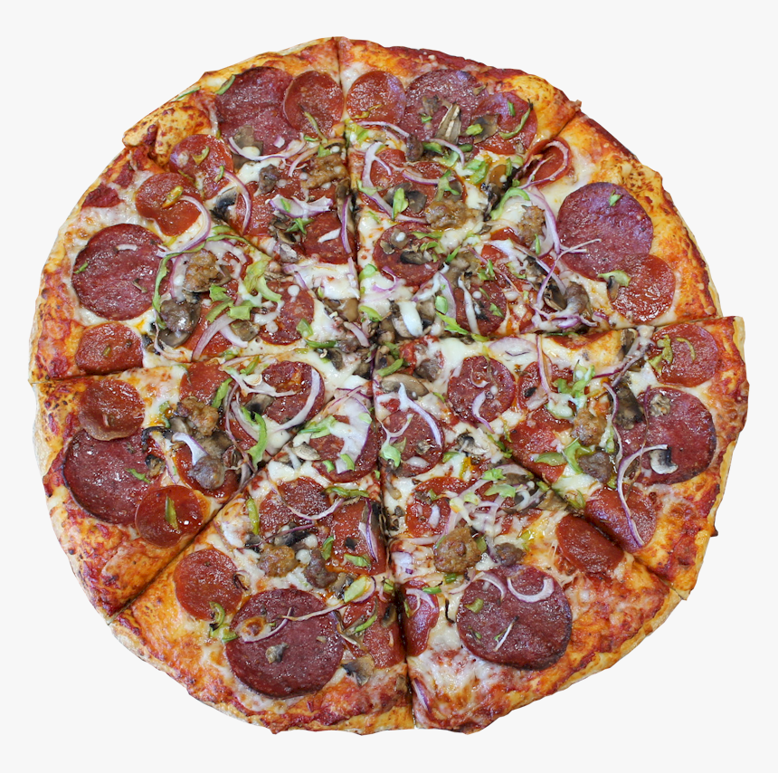 Salami, Pepperoni, Mushrooms, Onion, Bell Peppers, - Pepperoni Pizza With Mushrooms Onions, HD Png Download, Free Download