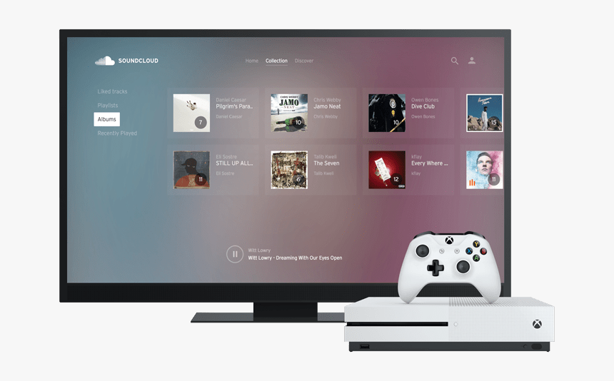 An Xbox One Is Running With The Soundcloud For Xbox - Soundcloud Xbox One, HD Png Download, Free Download