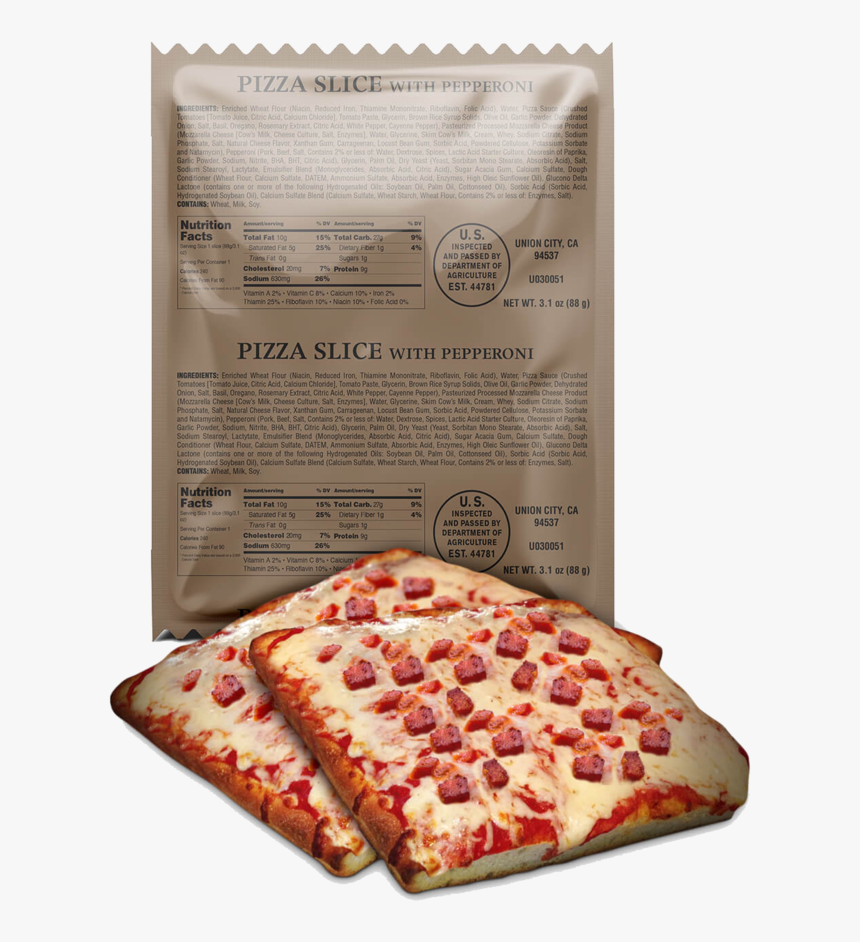 Pizza Slice With Pepperoni Package - Pepperoni Pizza Slice Mre, HD Png Download, Free Download