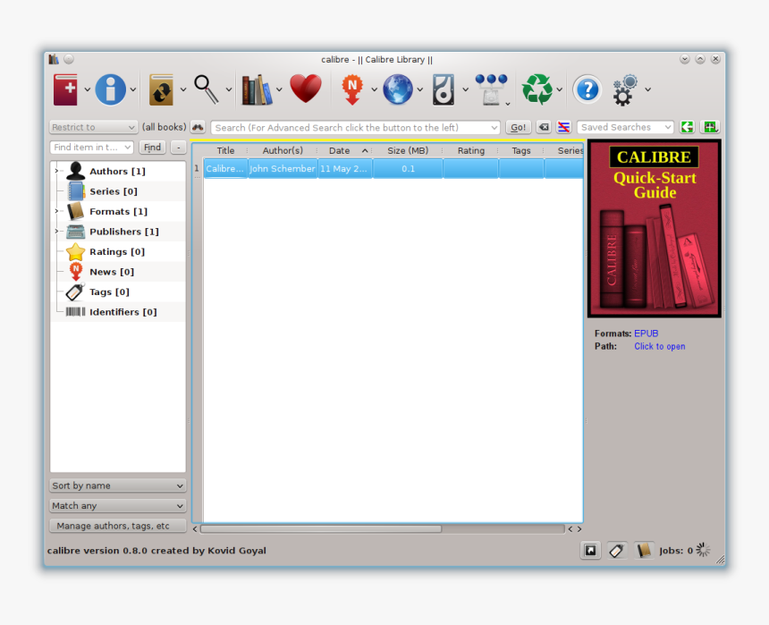 Calibre 0 8 0 Main Fedora - Calibre Quick Start Guide, HD Png Download, Free Download