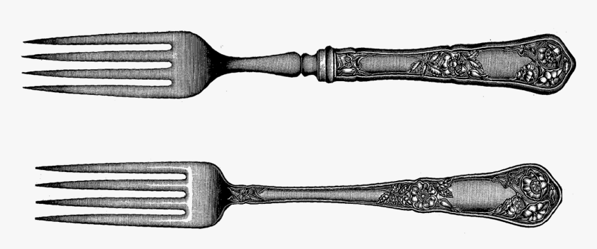 Transparent Fork Png - Vintage Fork Clip Art, Png Download, Free Download