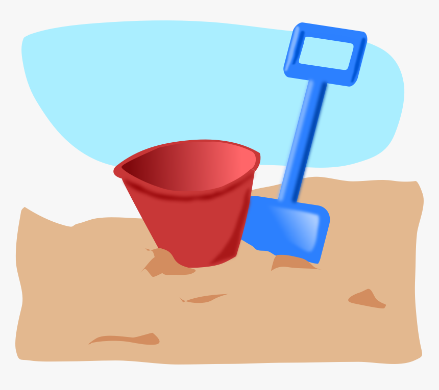 Sand Bucket Clipart Black And White Free Png - Bucket And Spade Clipart, Transparent Png, Free Download