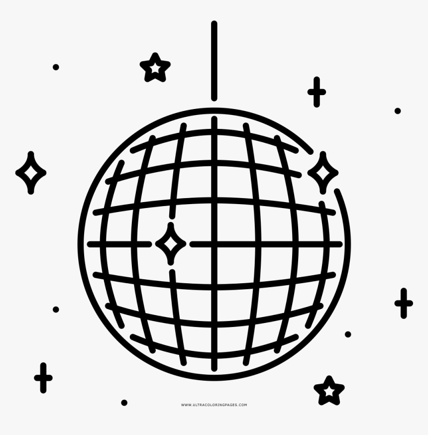 Disco Ball Coloring Page Disco Ball Drawing Png Transparent Png